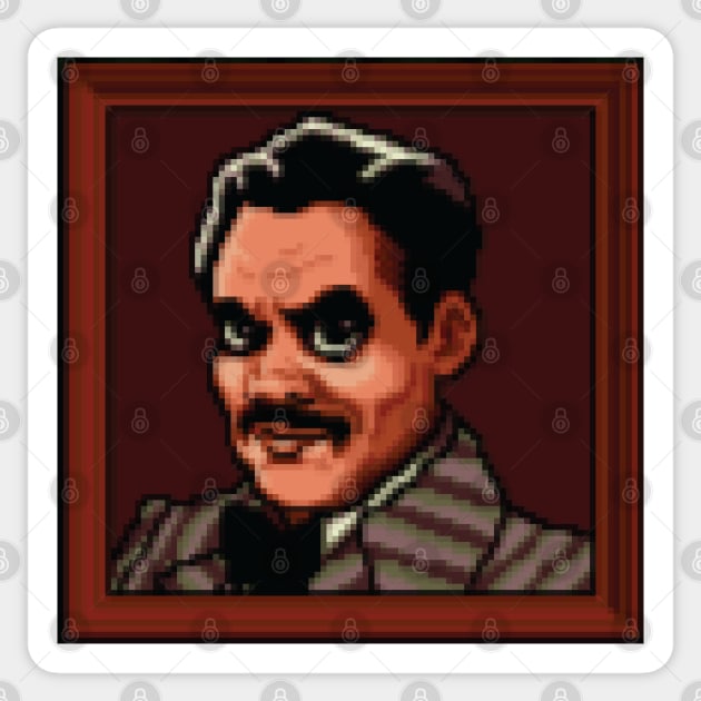 Gomez Addams Portrait Pixel Art Sticker by inotyler